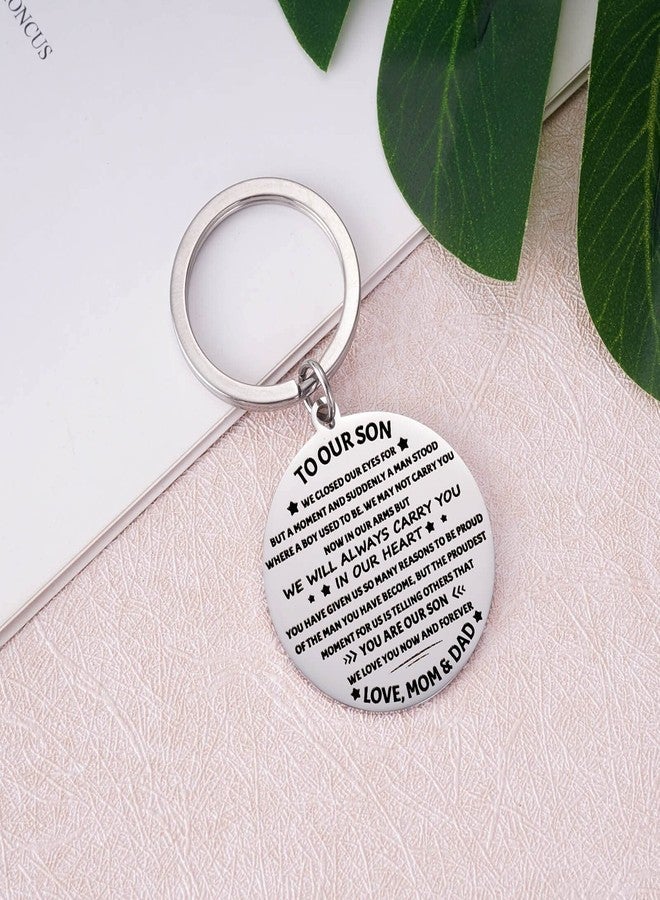 Aesnefe to Our Son Keychain Gifts from Mom and Dad, Mother to Son Father to Boys Birthday Christmas Graduation Jewelry Gift, Back to School Gift for Son from Parents - Image 4